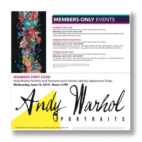 Andy Warhol: Portraits and Transamerica/n: Gender, Identity, Appearance Today, Group exhibit, Mc Nay Art Museum, San Antonio, Texas