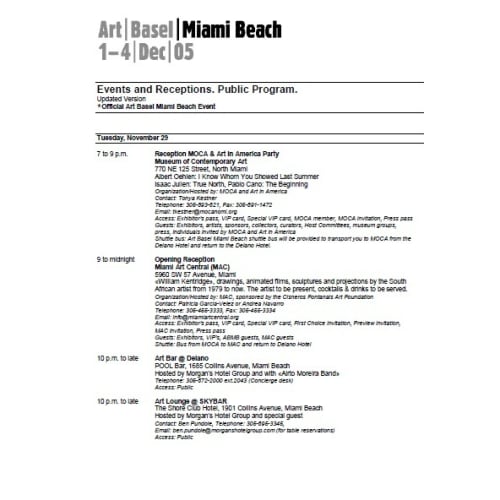 ART BASEL press release