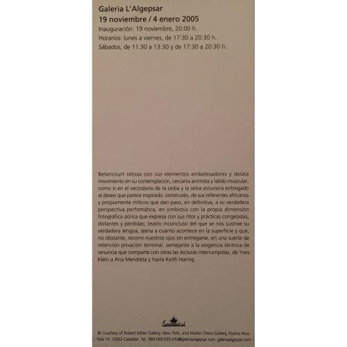 Carlos Betancourt Galerie Algespar Castellon Spain