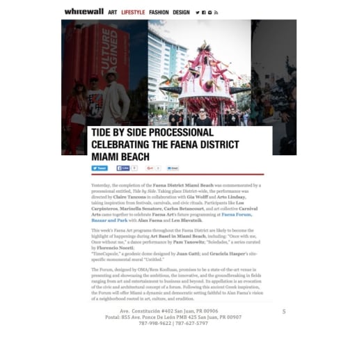 Tide By Side Processional Celebrating the Faena District Miami Beach