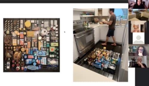 New artworks derived from the COVID-19 pandemic: Site specific interventions, altars around the house.... Knowling with objects found inside the house.