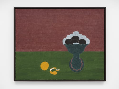Eleonore Koch, Green fruit dish and orange, 1973