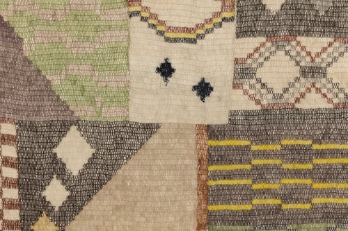 Detail: Claudia Alarcón & Silät, Wenachelamejen (Lo diferente/The Other), 2025, hand-spun chaguar fiber, woven in yica stitch