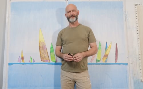 The artist in his studio, 2022