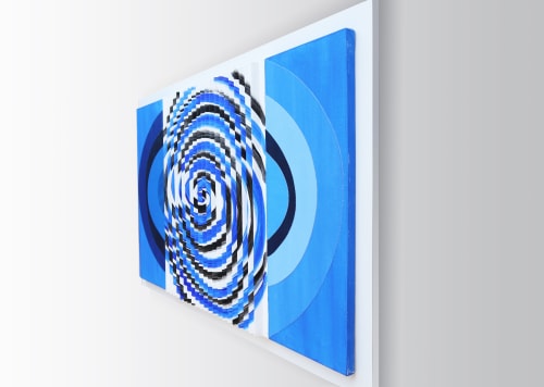 Oval Blue Squeeze - Painting by Terry Frost