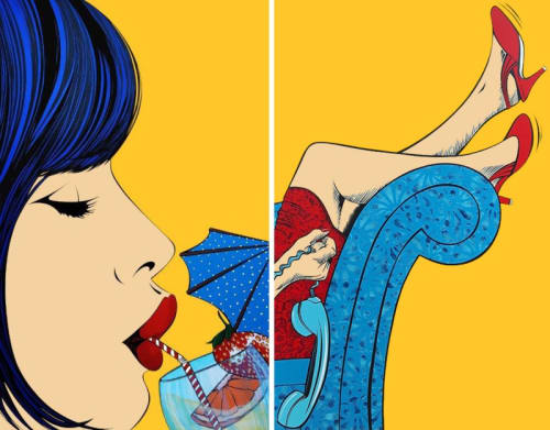 Deborah Azzopardi, Summer Breeze, 2022 (left) That's The Way Love Goes, 2016 (right)