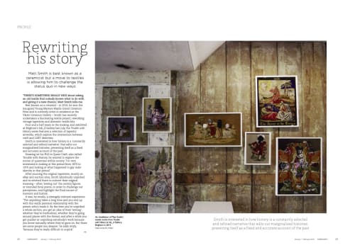 Rewriting His Story: Matt Smith in conversation with Liz Hoggard for EMBROIDERY Magazine