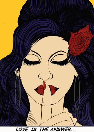 Love is the Answer..., 2016 Limited Edition Silk-Screenprint with Platinum Leaf 121 x 87 cm 47 5/8 x 34 1/4 in.