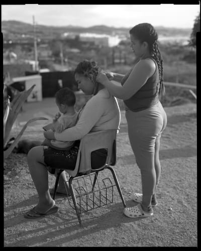 Lisa Elmaleh Braids, House of Mercy, Nogales, Sonora, Mexico; Trenzas, Casa de la Misericordia, Nogales, Sonora, México, 2023 gelatin silver print 20" x 24" edition of 9 signed