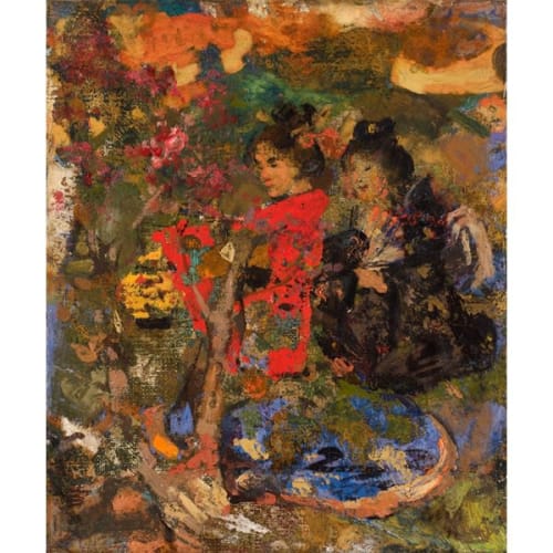 Geishas in a Japanese Garden, exhibited 2006 - SOLD