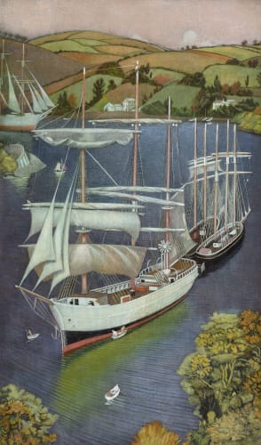 Brigs on the Fowey Estuary, c.1919, exhibited 2020 - SOLD