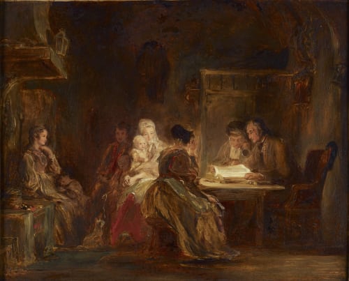 The cotter's Saturday night, exhibited 2015 - SOLD