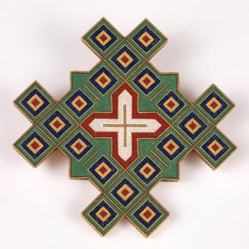 Alessandro Castellani, Byzantine-style micromosaic brooch, c.1875.