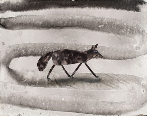 Holly Roberts, Dark Coyote Trotting, 2022