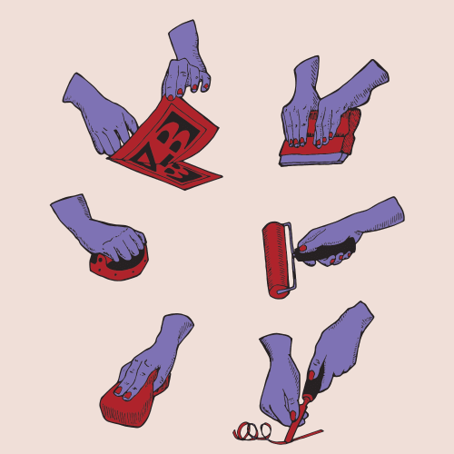 Match: Printmaking, illustration by Eliza Lutz