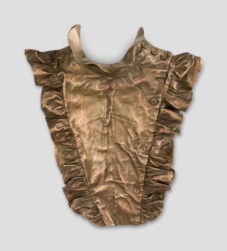 Debra Baxter, Breastplate (Shielded), 2016, Bronze, 16 x 13 x 4 in