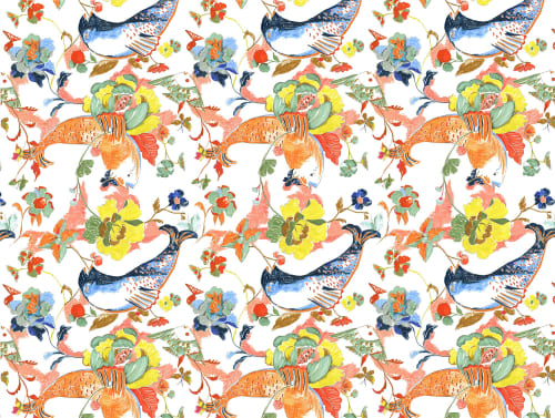 Wallpaper Artwork by Ravenna Osgood from Homecoming Exhibition at Form & Concept Gallery