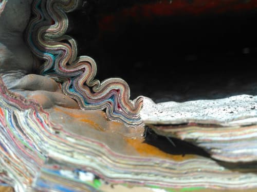 Valentina Gonzalez: Cultural Value-vs-Property Value, 2017, aerosol paint and wood