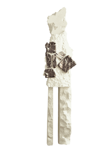 Elles s'écrasent (blanc) I, 2022 Ceramic, cellular concrete and paint 117 x 28 x 31 cm