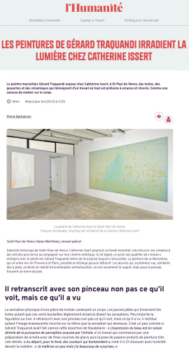 Gérard TRAQUANDI - L'humanité par Pierre Barbancey