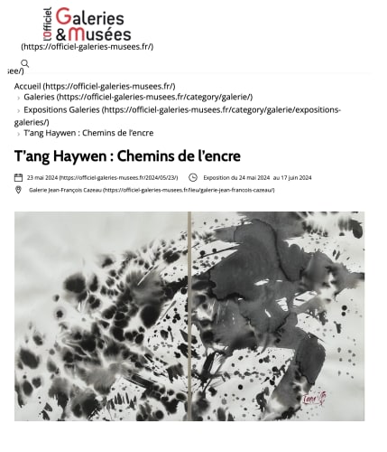 T'ang Haywen : Chemins de l'encre