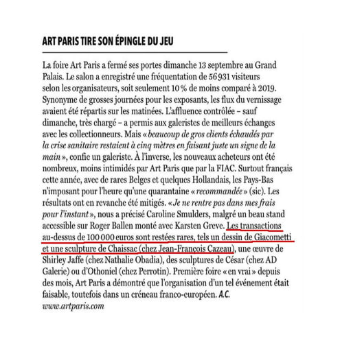 Art Paris tire son épingle du jeu