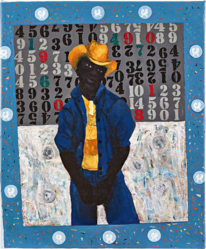 Godwin Champs Namuyimba, Days of Revolution 1 (Detail), 2020, Acrylic and mixed media on canvas, 139 x 114.5 cm