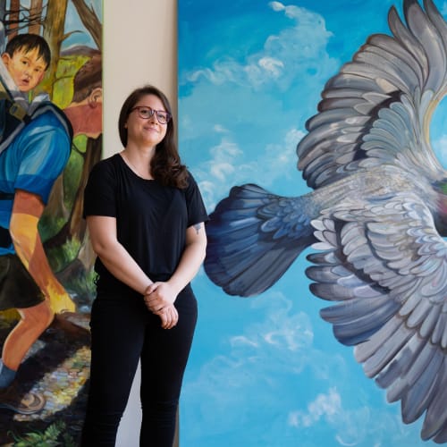 Rebecca Ness at her studio in New Haven, CT, 2021. © Rebecca Ness. Photo: Jack Pearce.