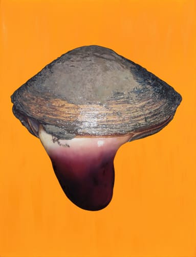 Fawn Rogers, “Happy As A Clam #1” (2021), 85 x 65 inches, oil on canvas, at Galerie Marguo, Art Paris, March 29 - April 2 Courtesy of the artist