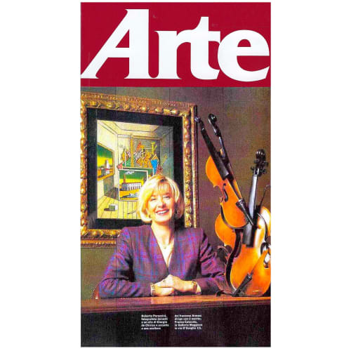 © Maggiore g.a.m. | Roberta Calarota in front of an Oil by Giorgio de Chirico and a sculpture by Arman | Arte, Cairo Editore, 1995