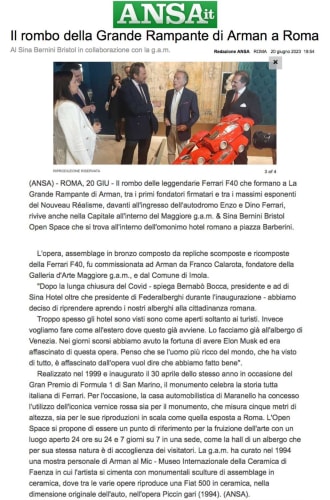 The roar of Arman's Grande Rampante in Rome