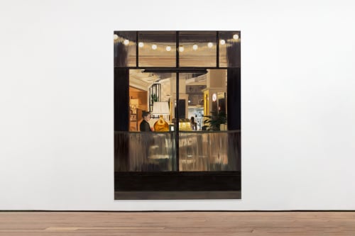 Caroline Walker, "Cashing Up", 2022. Oil on linen 224.5 x 169.5 cm | 88 3/8 x 66 3/4 in | Photo: Peter Mallet