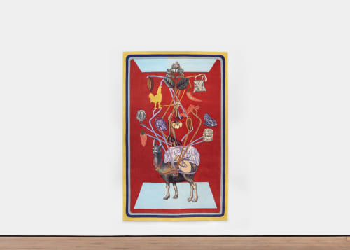 Claudia Martínez Garay "Chunka Tawayuq Pacha", 2022. Tufting, 250 x 156 cm | 98 3/8 x 61 3/8 in. Edition 3/3 plus 1 artist's proof. Photo by: On White Wall