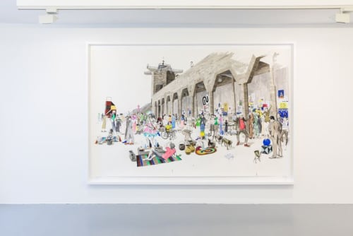 Charles Avery, Untitled (City wall market scene). Beeld Natascha Libbert