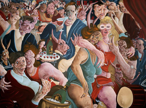 Willehad Eilers, Exit Strategie, 2022, Oil on canvas, 140 x 190 cm 55 1/8 x 74 3/4 in