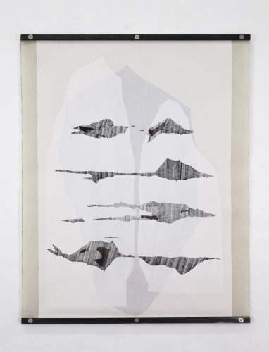 Amélie Bouvier, Serapis #2, 2021, Gouache, ink, and gesso on canvas, steel, 47 x 37 cm, 18 1/2 x 14 5/8 in