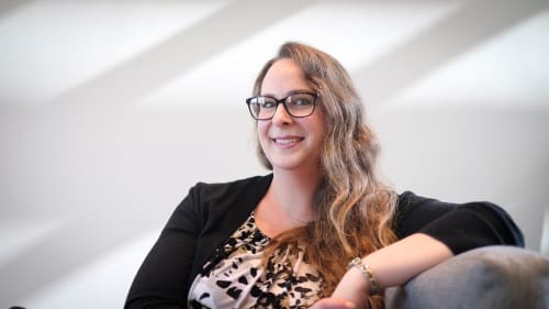 A headshot of Assistant Curator of Photography and New Media, Maggie Dethloff.