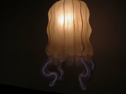 Timothy Horn, "Stheno," 2006, silicone rubber, copper tubing, lighting fixtures, 60 x 47 inches in diameter