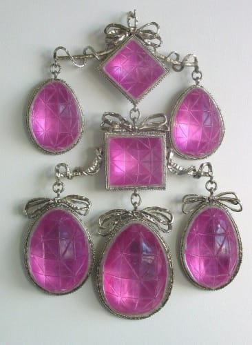 Timothy Horn, "I want candy," 2001, nickel plated bronze, cast lead crystal, easter egg foil, 35.4 x 25.6 x 4 inches