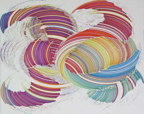 Gerhard Mayer, "C5," 2002, colored ink on paper, 13 1/2 x 17 1/8 inches