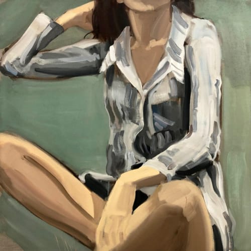 Gideon Rubin, "Untitled," 2019, oil on linen, 39 x 39 in