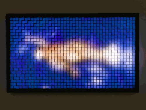 Jim Campbell, "Vertical Repixelated," 2019