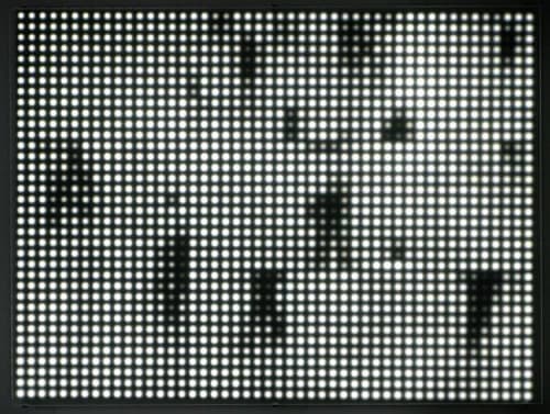 "Grand Central Station 4" (2010) LEDs, Duratrans on Plexiglas and custom electronics by Jim Campbell 33" x 44" x 2"