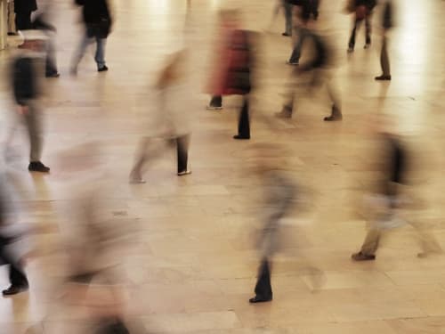 Jim Campbell, "Fundamental Interval (Commuters)," 2010