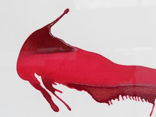 Patricia Piccinini, "Meditations on the continuum of vitality (plume)," 2014, detail view; ink and gouache on paper, 22 1/2 x 30 1/4 inches