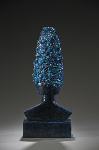 Pancho Jiménez, Fulfilled, 2019, ceramic, 23 x 10 x 9 in