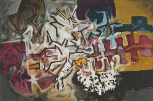 Aubrey Williams, “Shostakovich Symphony no.12, Opus 112," 1981, oil on canvas, 64 x 96 in (162.6 x 243.8 cm)