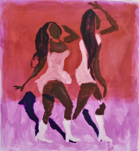 Enrico Riley, Together, Reflection Seen, 2022. Signed verso, oil on canvas, 58 x 53 in (147.3 x 134.6 cm).