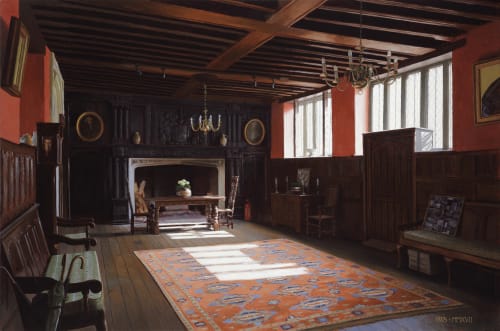 'Rainthorpe – Hall', oil on board, 24 x 36ins (61 x 91.4cm), by Harry Steen