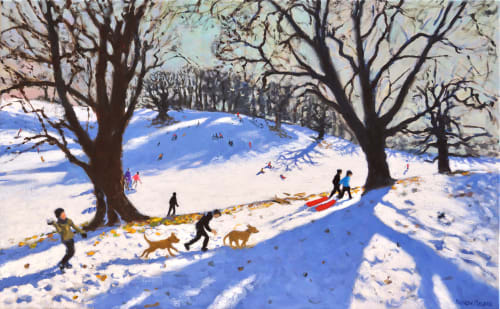 Christmas, Calke Abbey, oil on linen, 30 x 48ins (76.2 x 121.9cm), by Andrew Macara
